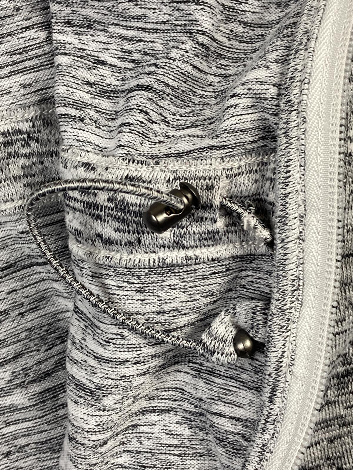 Athleta No Sweat Hoodie Jacket Gray Space Dye Full Zip Thumbholes Large L
