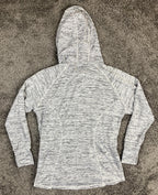 Athleta No Sweat Hoodie Jacket Gray Space Dye Full Zip Thumbholes Large L