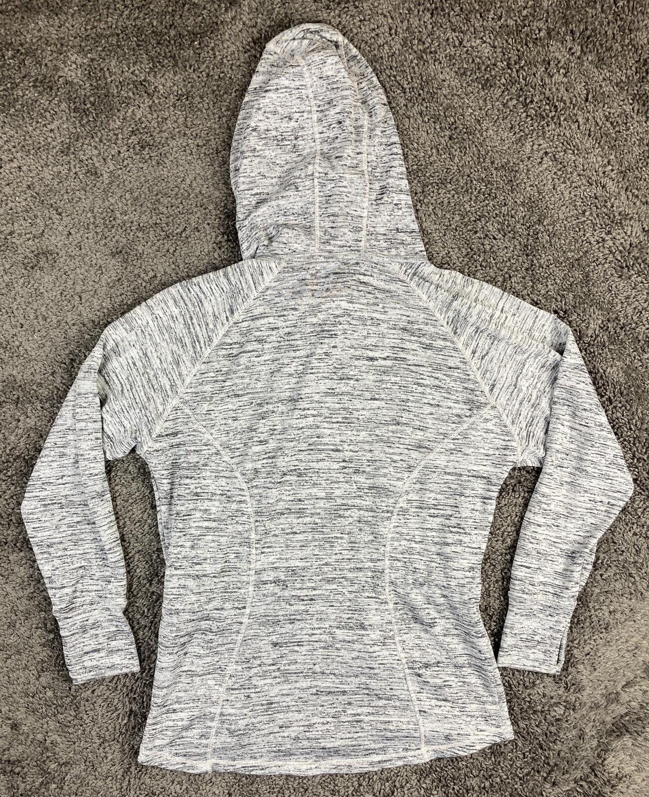 Athleta No Sweat Hoodie Jacket Gray Space Dye Full Zip Thumbholes Large L