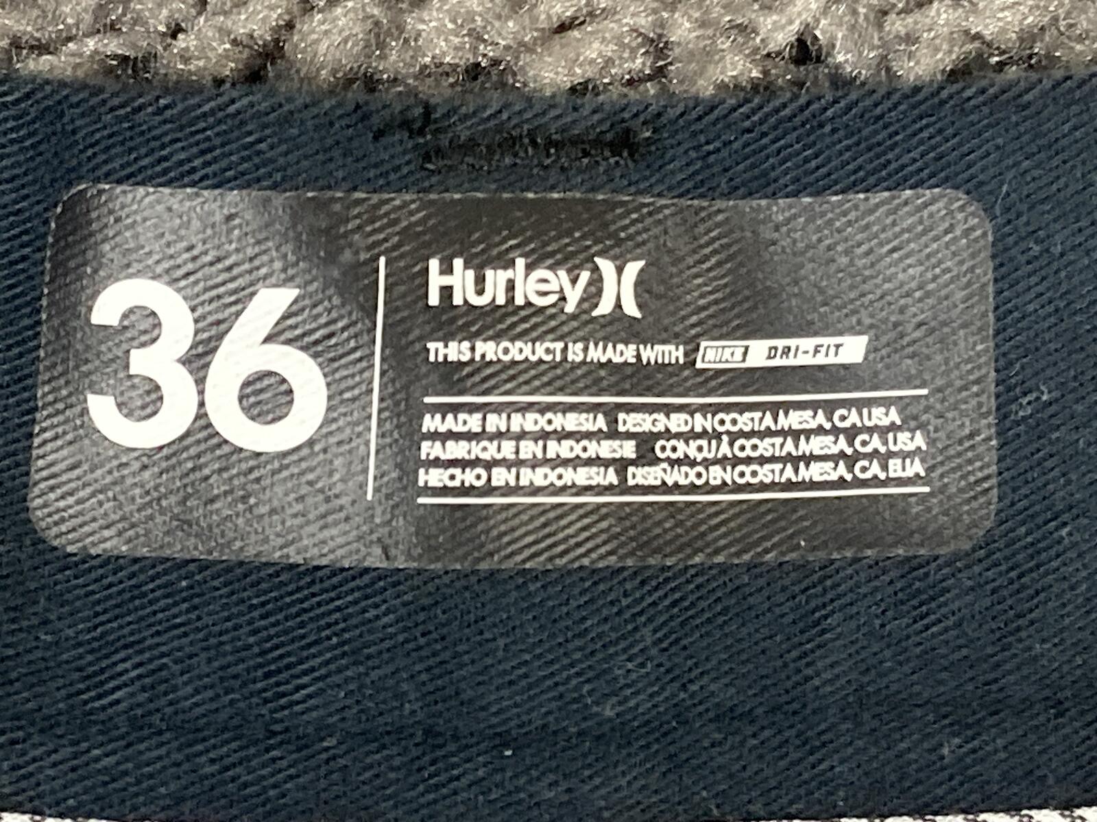 Hurley Men's Nike Dri-FIT Cutback Chino Shorts Black Walkshort Hybrid Casual 36