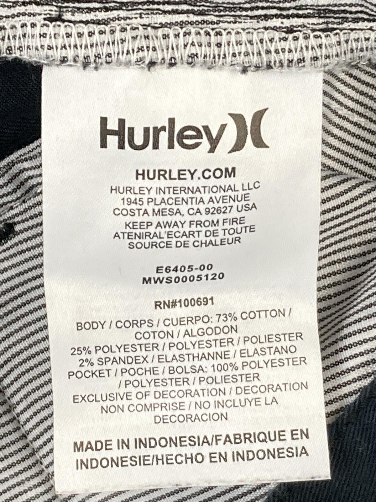 Hurley Men's Nike Dri-FIT Cutback Chino Shorts Black Walkshort Hybrid Casual 36