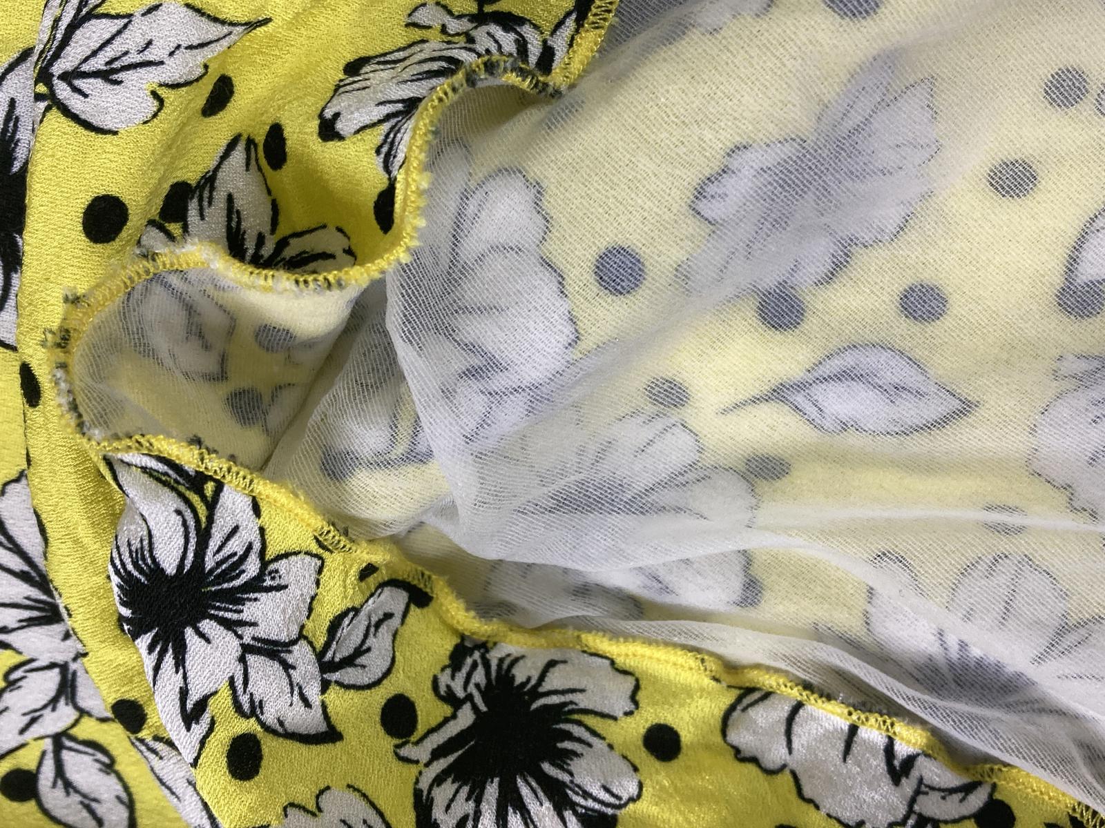 Zara Skirt Yellow Black White Lined Floral A-Line Maxi Size M