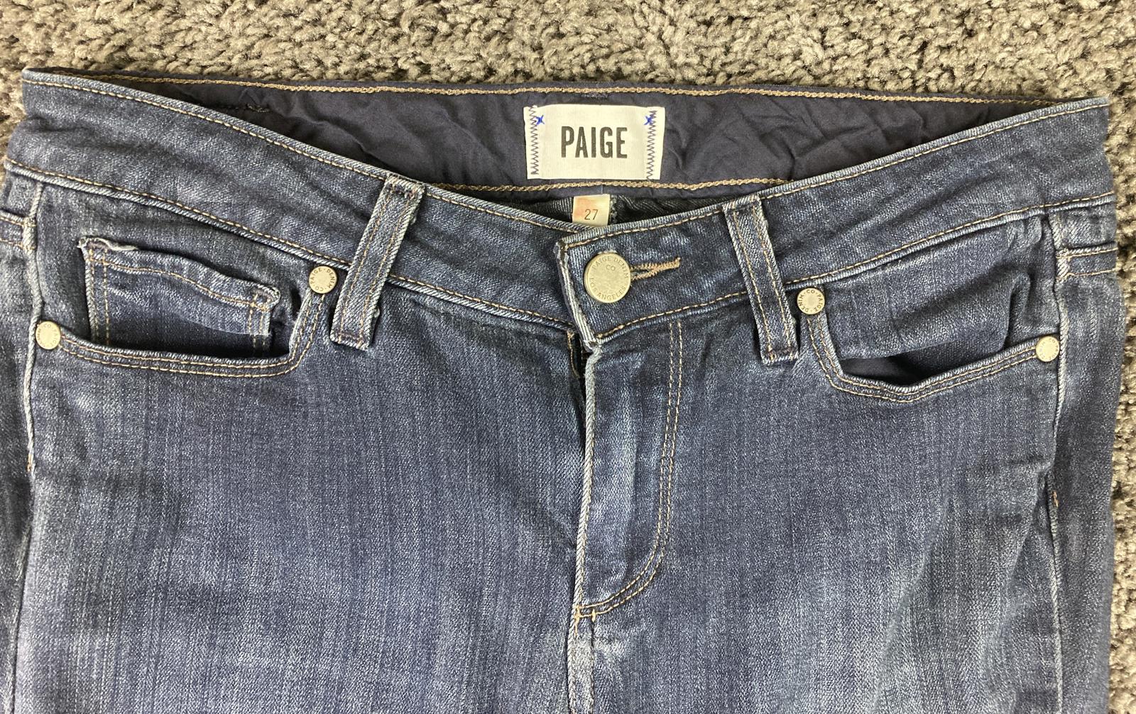 Paige Skyline Skinny Jeans Women Size 27 Blue Stretch Denim