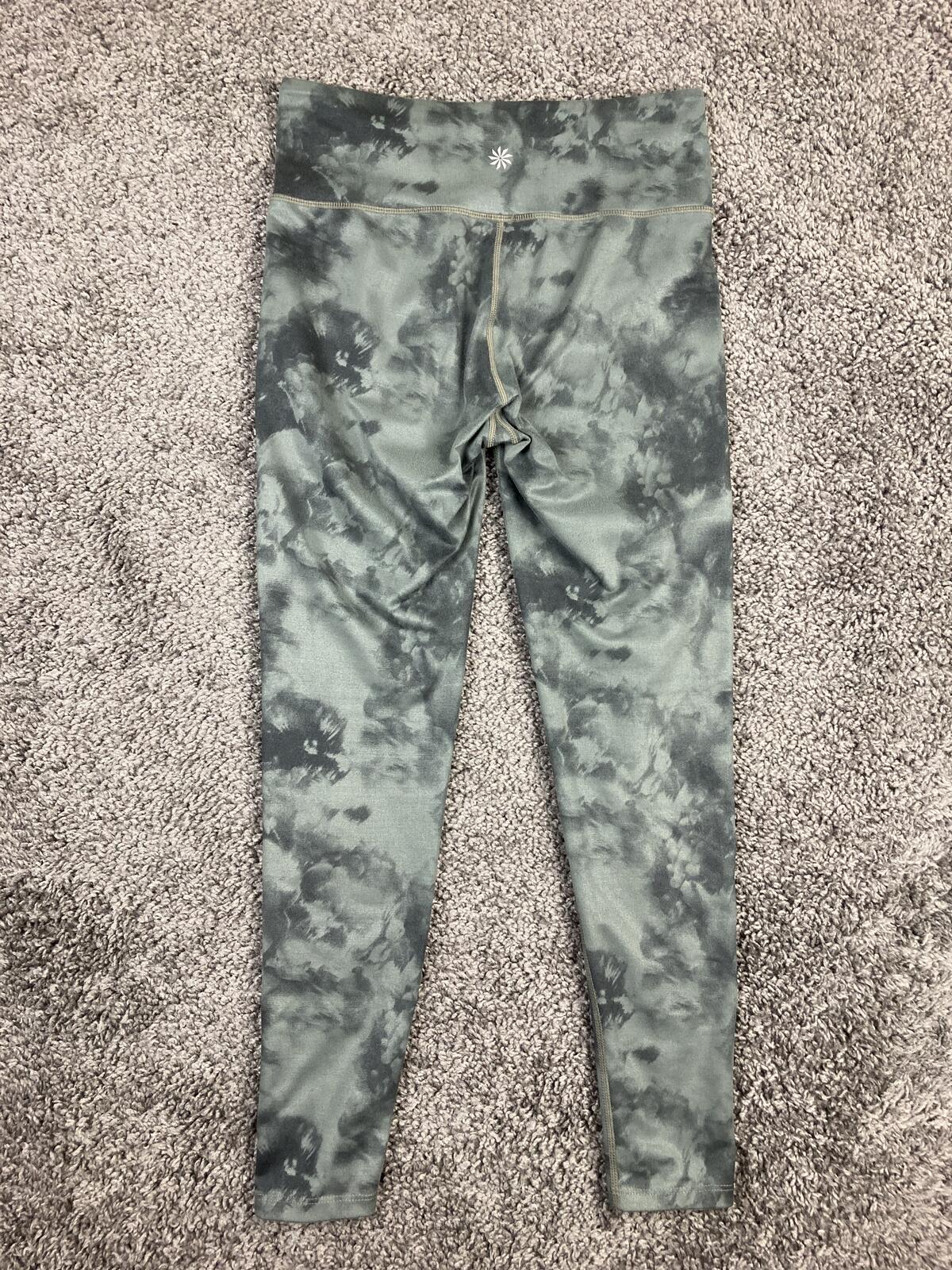 Athleta Chaturanga High Rise Leggings Womens Jasper Green Tie Dye Yoga Sz Small