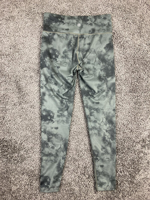 Athleta Chaturanga High Rise Leggings Womens Jasper Green Tie Dye Yoga Sz Small