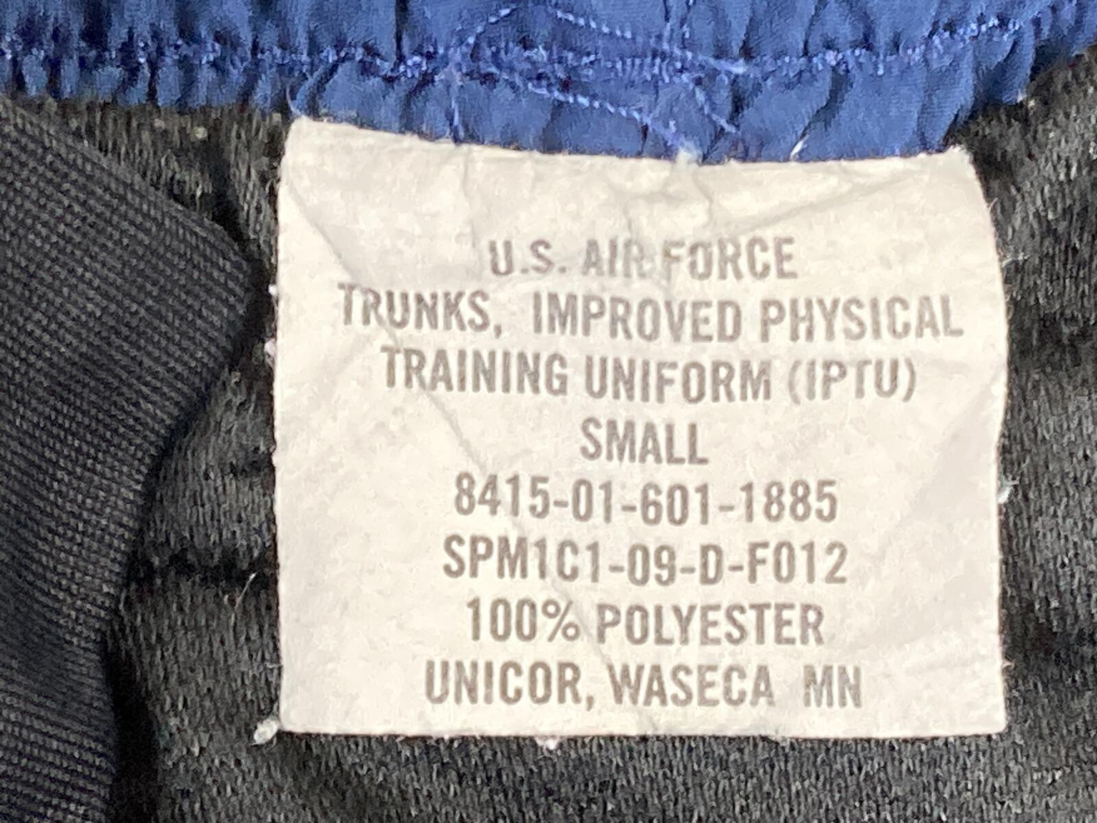 US Air Force PT Shorts Mens Blue USAF Improved Physical Training IPTU Trunks S