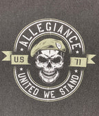 Allegiance Clothing Beret Tee Mens Black Skull United We Stand Tactical Flag 3XL