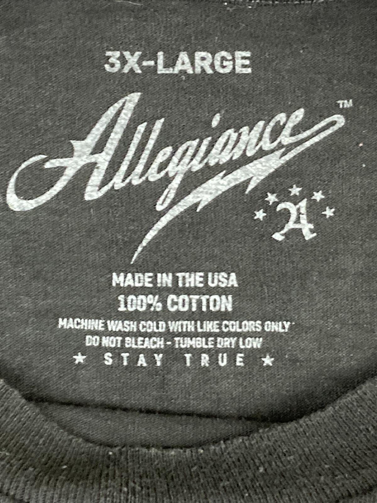 Allegiance Clothing Beret Tee Mens Black Skull United We Stand Tactical Flag 3XL