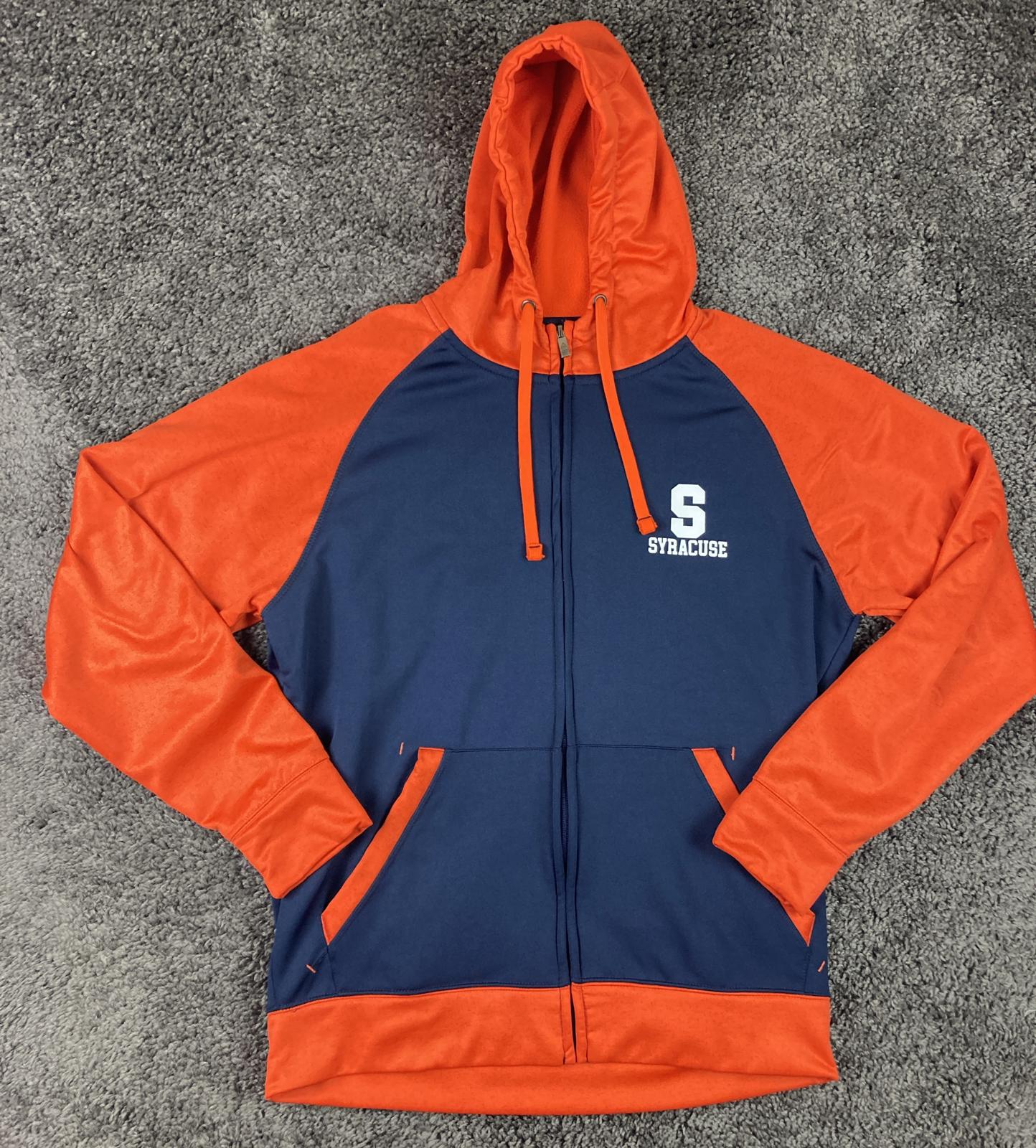 Antigua Syracuse Orange NCAA Full Zip Hoodie Men’s Size L Blue Orange