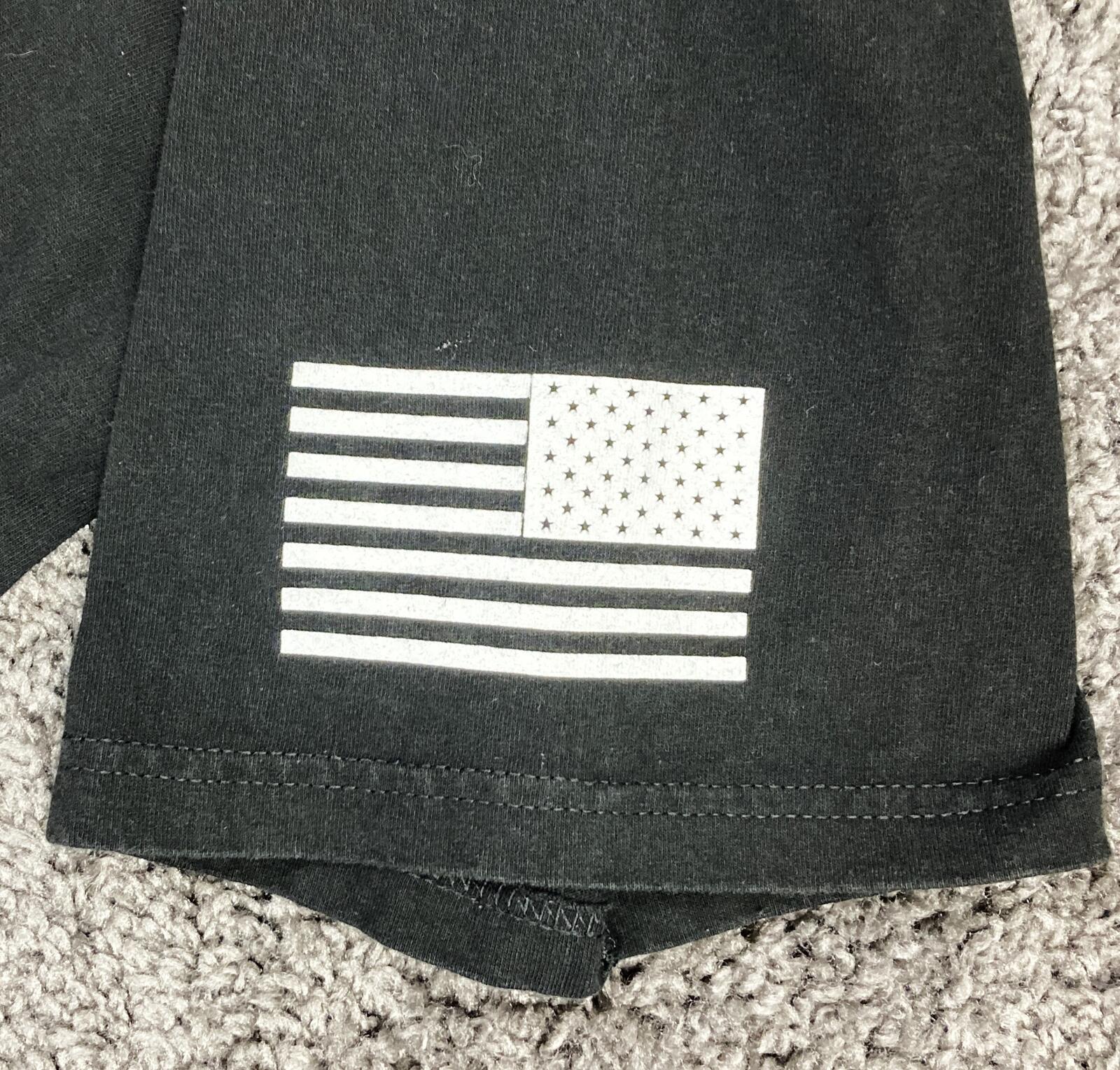 Allegiance Clothing Beret Tee Mens Black Skull United We Stand Tactical Flag 3XL