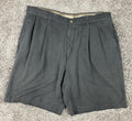 Tommy Bahama Men’s Black 100% Silk Pleated Shorts Size 36