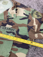 Vintage 1995 US Army Woodland Camo BDU Jacket USACAPOC Airborne Ripstop L-Reg