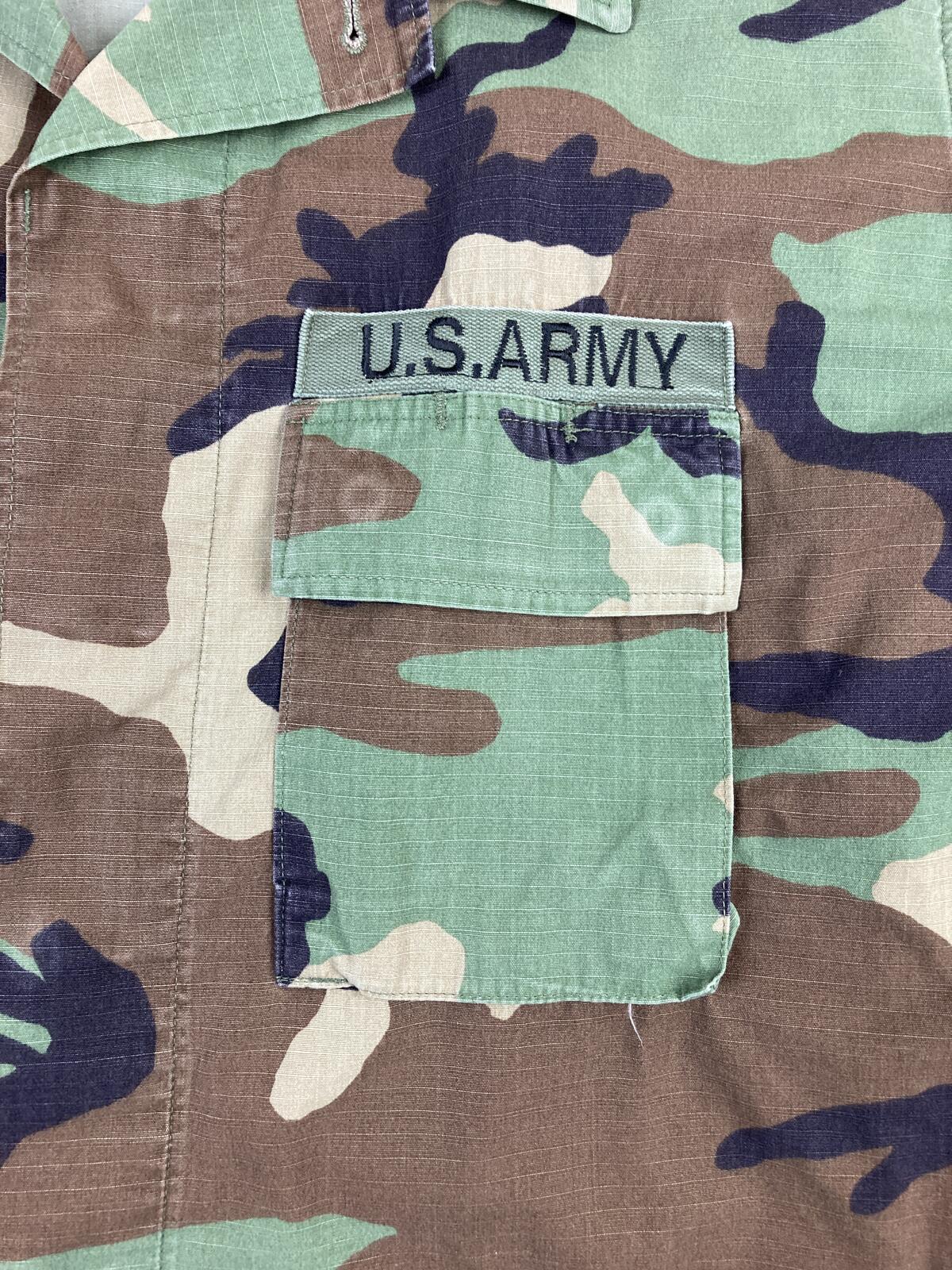 Vintage 1995 US Army Woodland Camo BDU Jacket USACAPOC Airborne Ripstop L-Reg