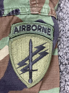 Vintage 1995 US Army Woodland Camo BDU Jacket USACAPOC Airborne Ripstop L-Reg