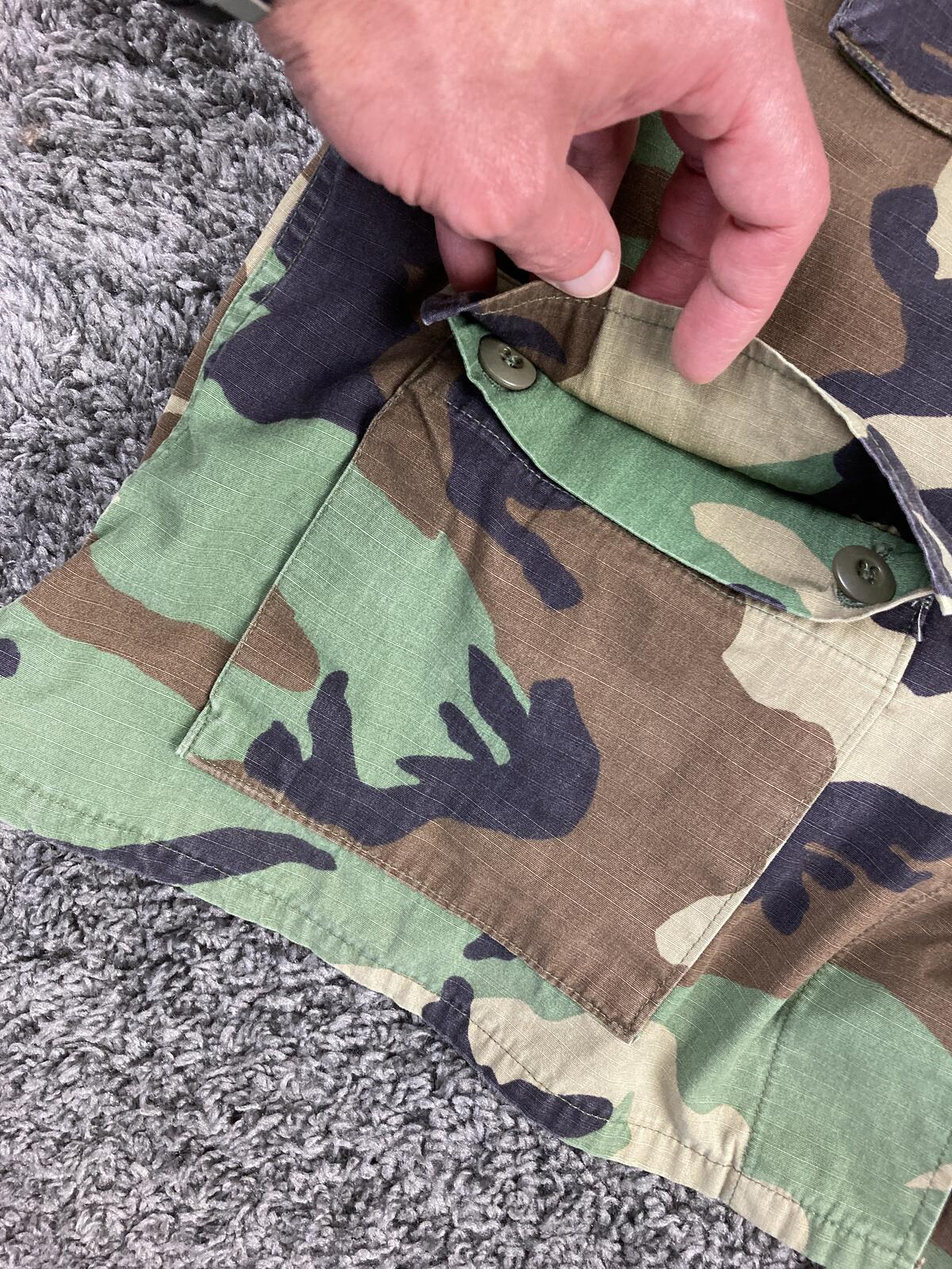 Vintage 1995 US Army Woodland Camo BDU Jacket USACAPOC Airborne Ripstop L-Reg