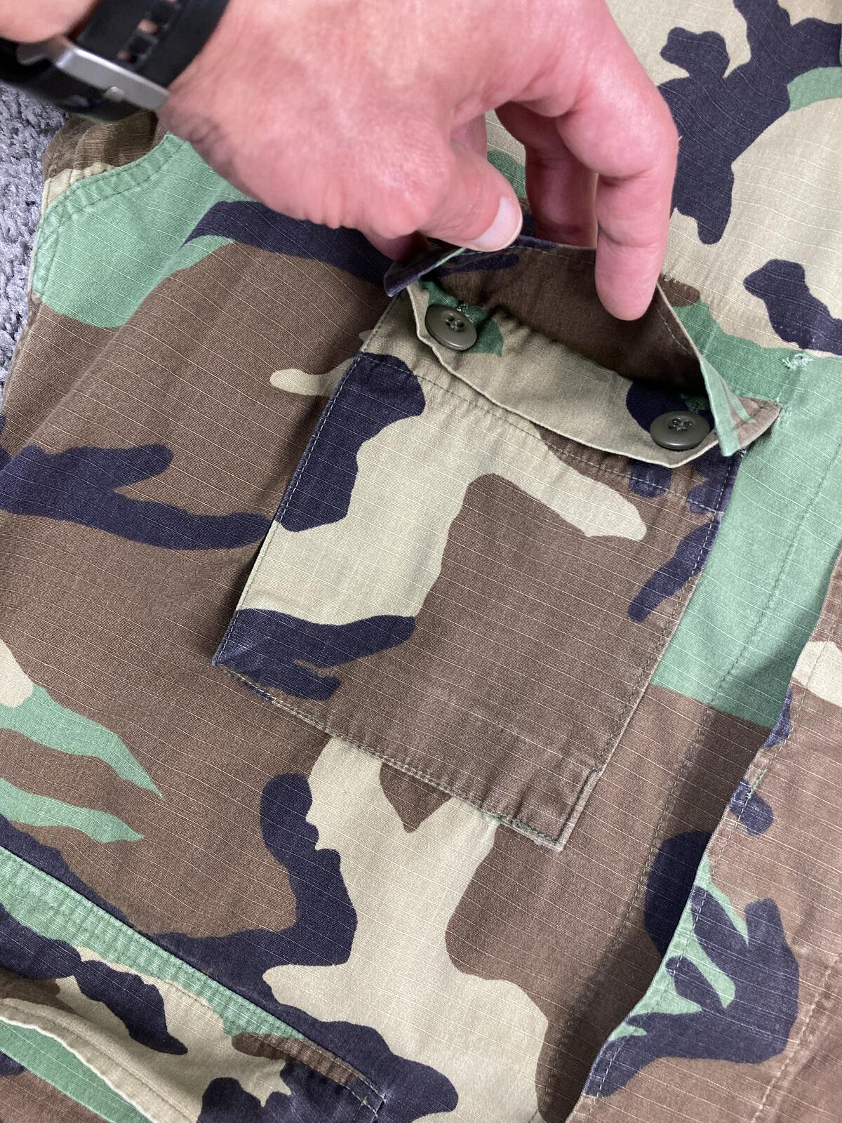 Vintage 1995 US Army Woodland Camo BDU Jacket USACAPOC Airborne Ripstop L-Reg