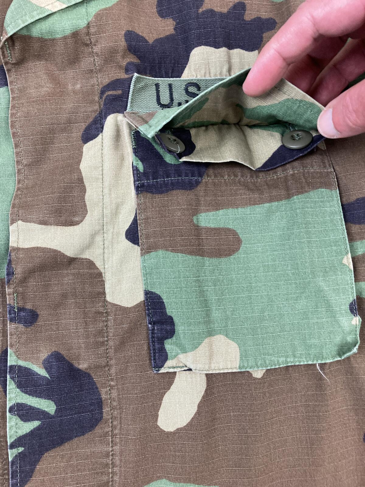 Vintage 1995 US Army Woodland Camo BDU Jacket USACAPOC Airborne Ripstop L-Reg