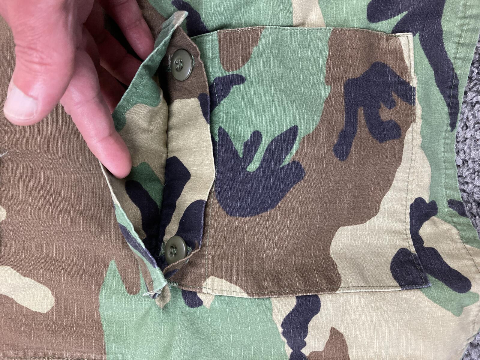 Vintage 1995 US Army Woodland Camo BDU Jacket USACAPOC Airborne Ripstop L-Reg