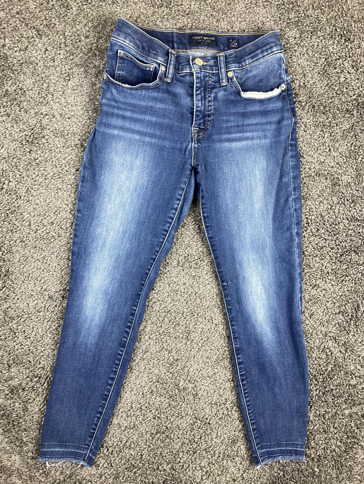 Lucky Brand Jeans Women's Blue Ava Mid Rise Skinny Ankle Size 6