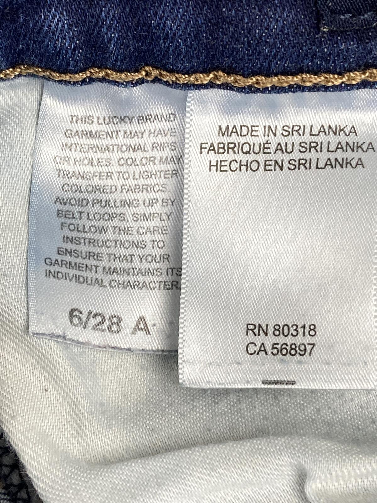 Lucky Brand Jeans Women's Blue Ava Mid Rise Skinny Ankle Size 6