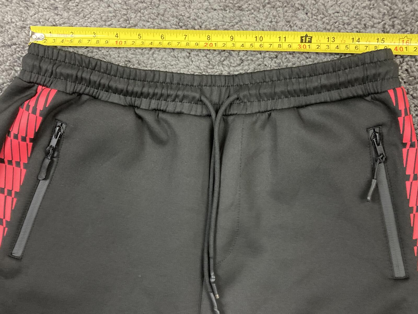 Public Record Shorts Men's Black Red Performance Drawstring Sz Medium