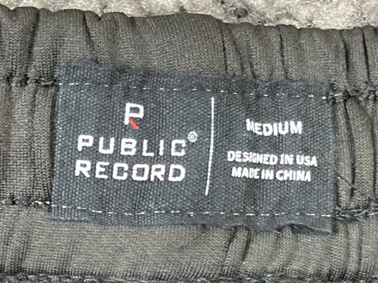 Public Record Shorts Men's Black Red Performance Drawstring Sz Medium