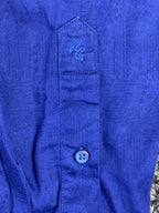 Robert Graham Walden Mens Blue Geometric LS Button Down Shirt Flip Cuff Sz L