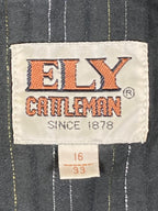 Ely Cattleman Western Pearl Snap Shirt Black Silver Gold Disco Cowboy Sz 16 33