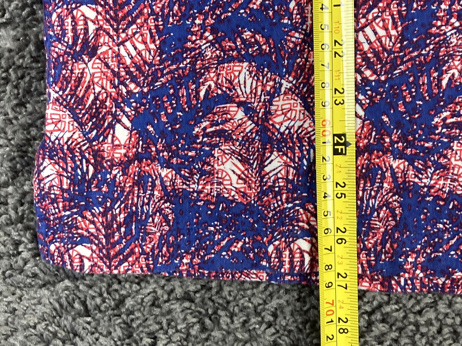 Nat Nast Luxury Originals Men’s Silk Blend Camp Shirt Red Blue Palm Print Sz L