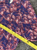 Nat Nast Luxury Originals Men’s Silk Blend Camp Shirt Red Blue Palm Print Sz L