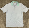 Peter Millar Summer Comfort Men's Large Purple Green Striped Golf Polo Shirt L
