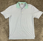 Peter Millar Summer Comfort Men's Large Purple Green Striped Golf Polo Shirt L