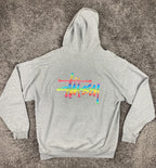 Rainbow Script Streetwear Pullover Hoodie Gray Men’s Size XL Skate Hoodie