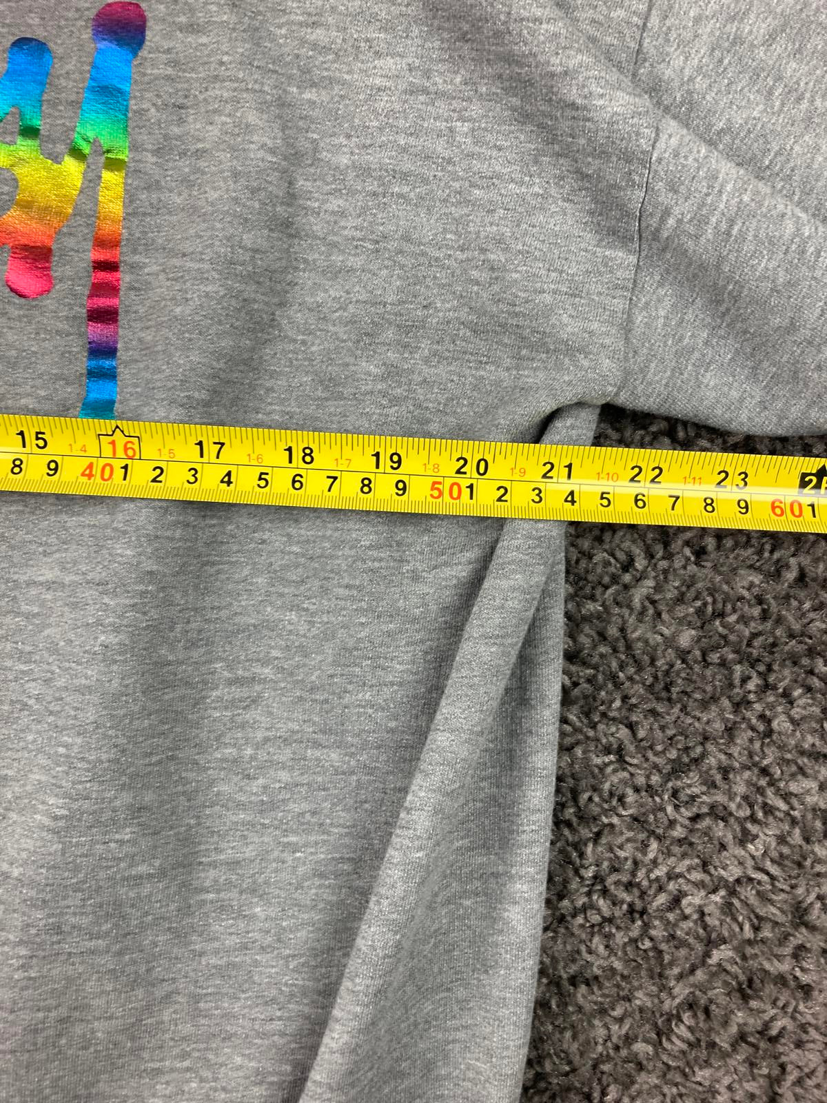 Rainbow Script Streetwear Pullover Hoodie Gray Men’s Size XL Skate Hoodie