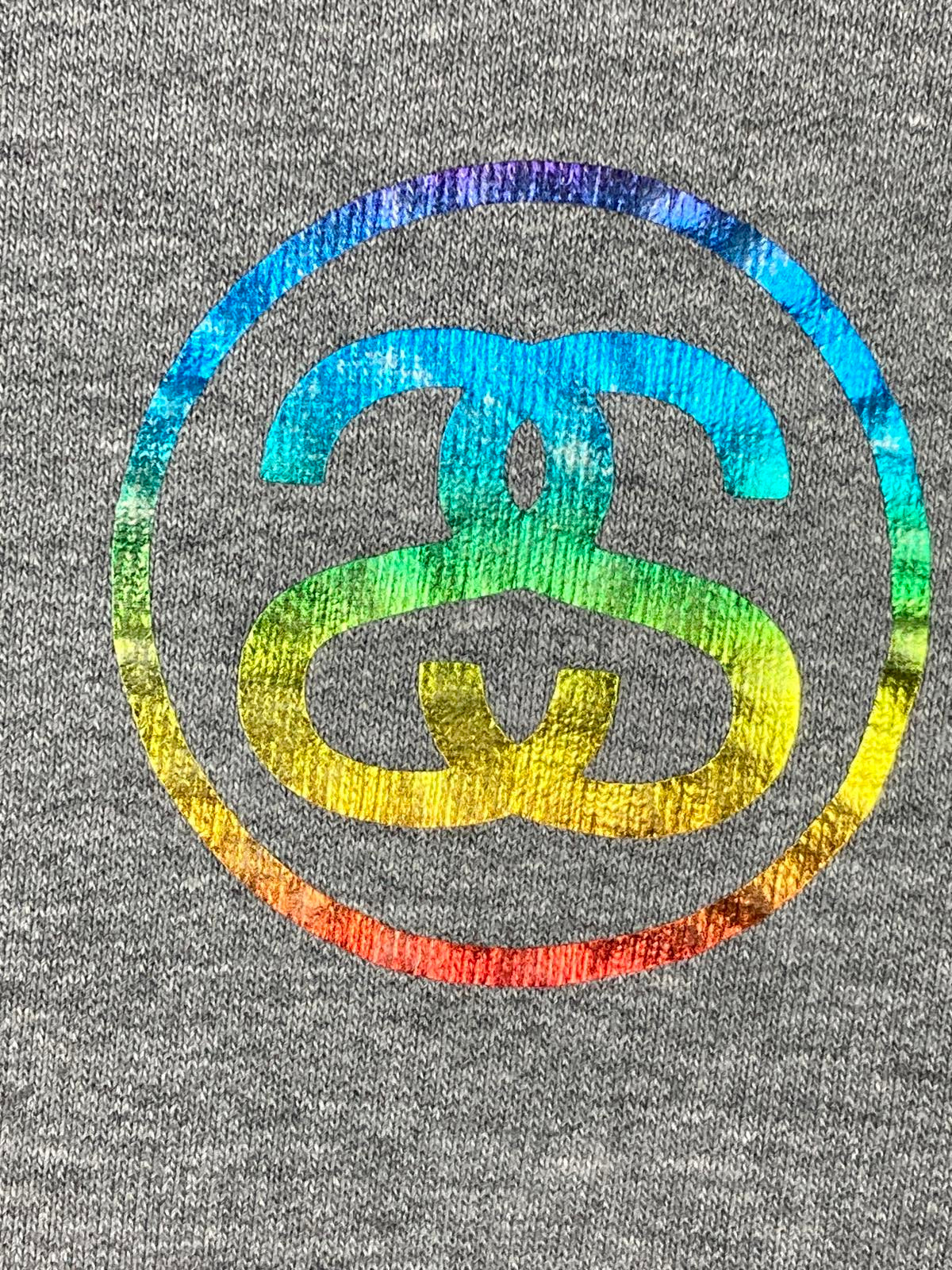 Rainbow Script Streetwear Pullover Hoodie Gray Men’s Size XL Skate Hoodie