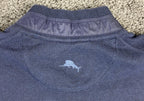 Tommy Bahama IslandZone Coolside Quarter-Zip Sweater Navy Blue Coolmax Men's XL