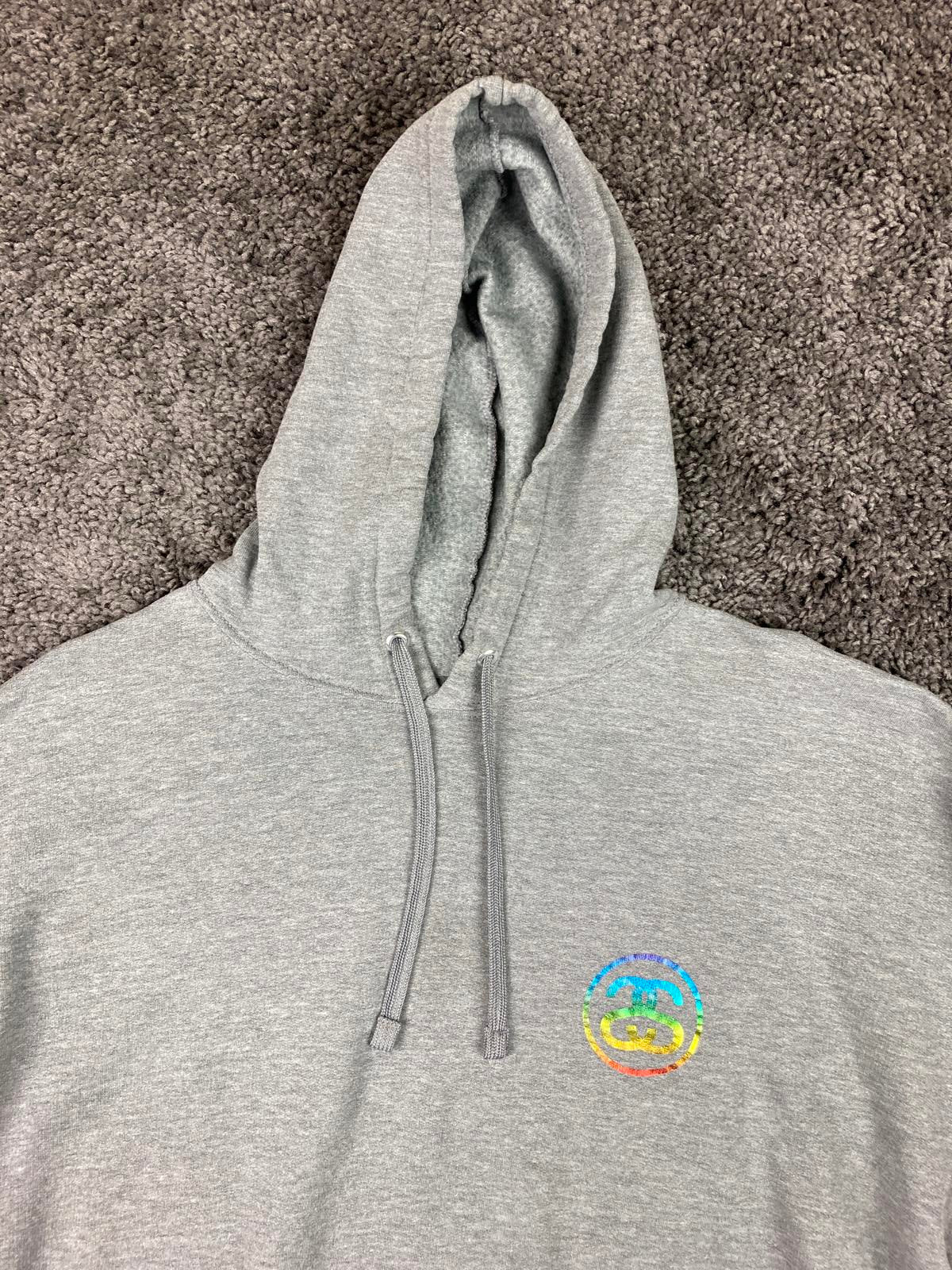 Rainbow Script Streetwear Pullover Hoodie Gray Men’s Size XL Skate Hoodie