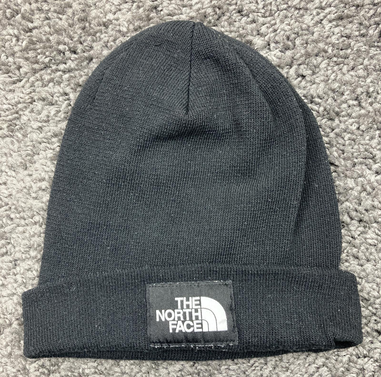 The North Face Black Knit Beanie One Size Unisex Logo Patch