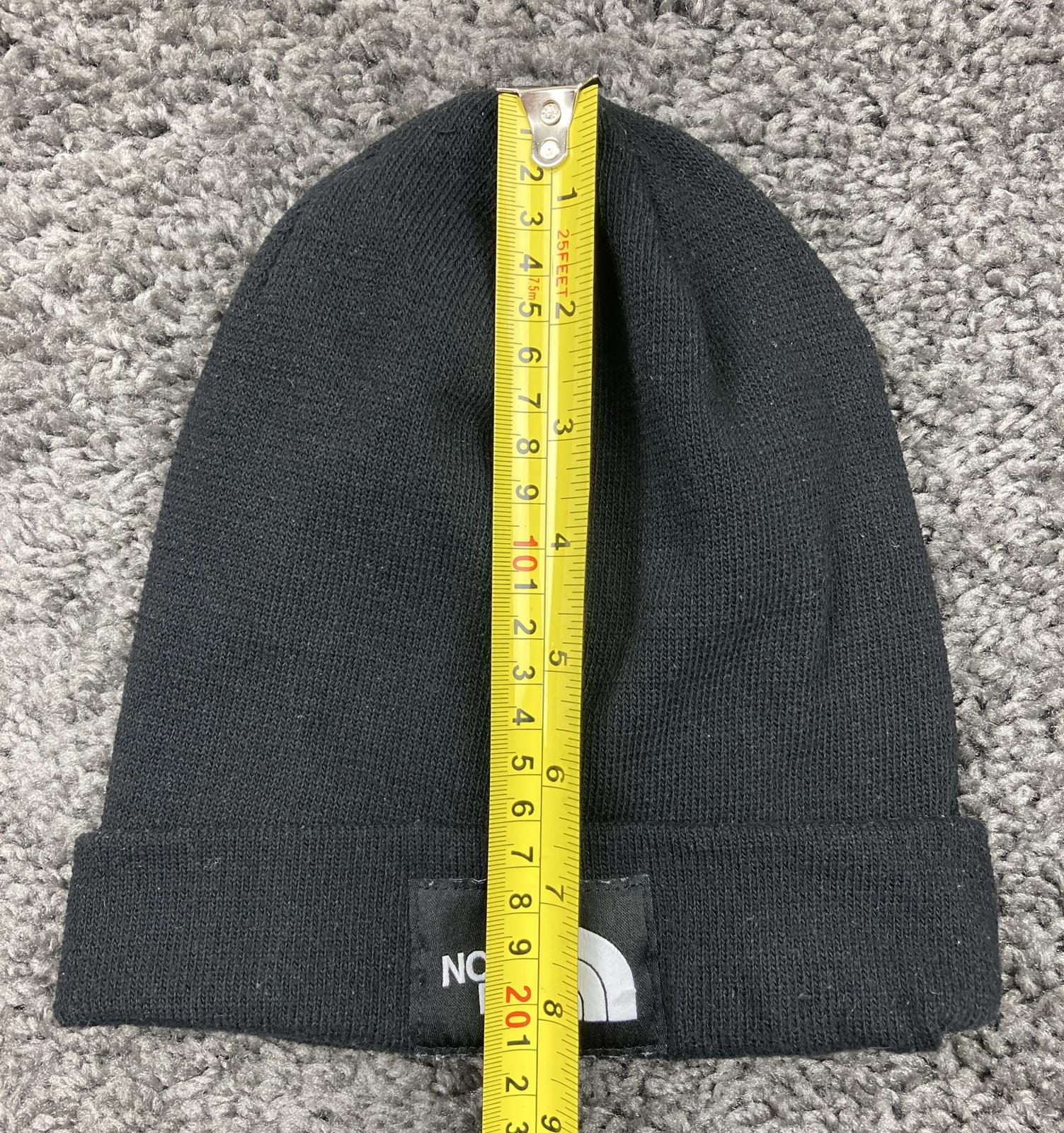 The North Face Black Knit Beanie One Size Unisex Logo Patch