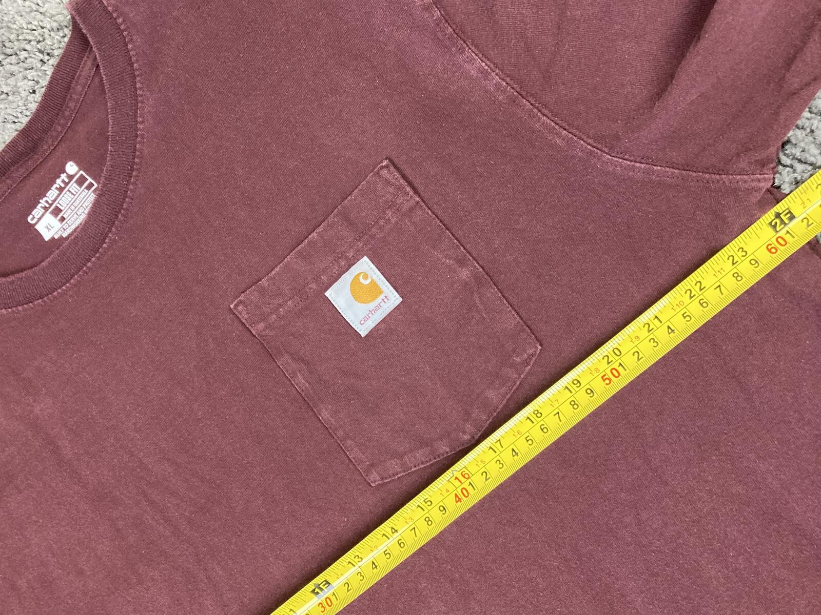 Carhartt Shirt Mens K126 Loose Fit Long Sleeve Pocket Workwear Maroon Sz XL