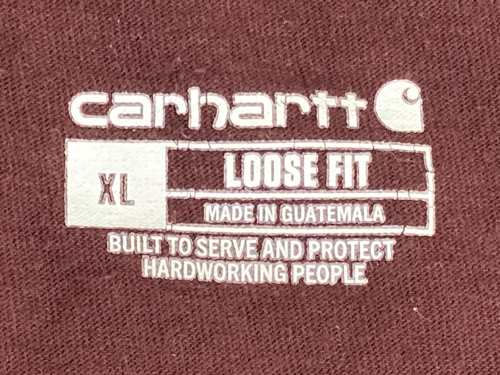 Carhartt Shirt Mens K126 Loose Fit Long Sleeve Pocket Workwear Maroon Sz XL