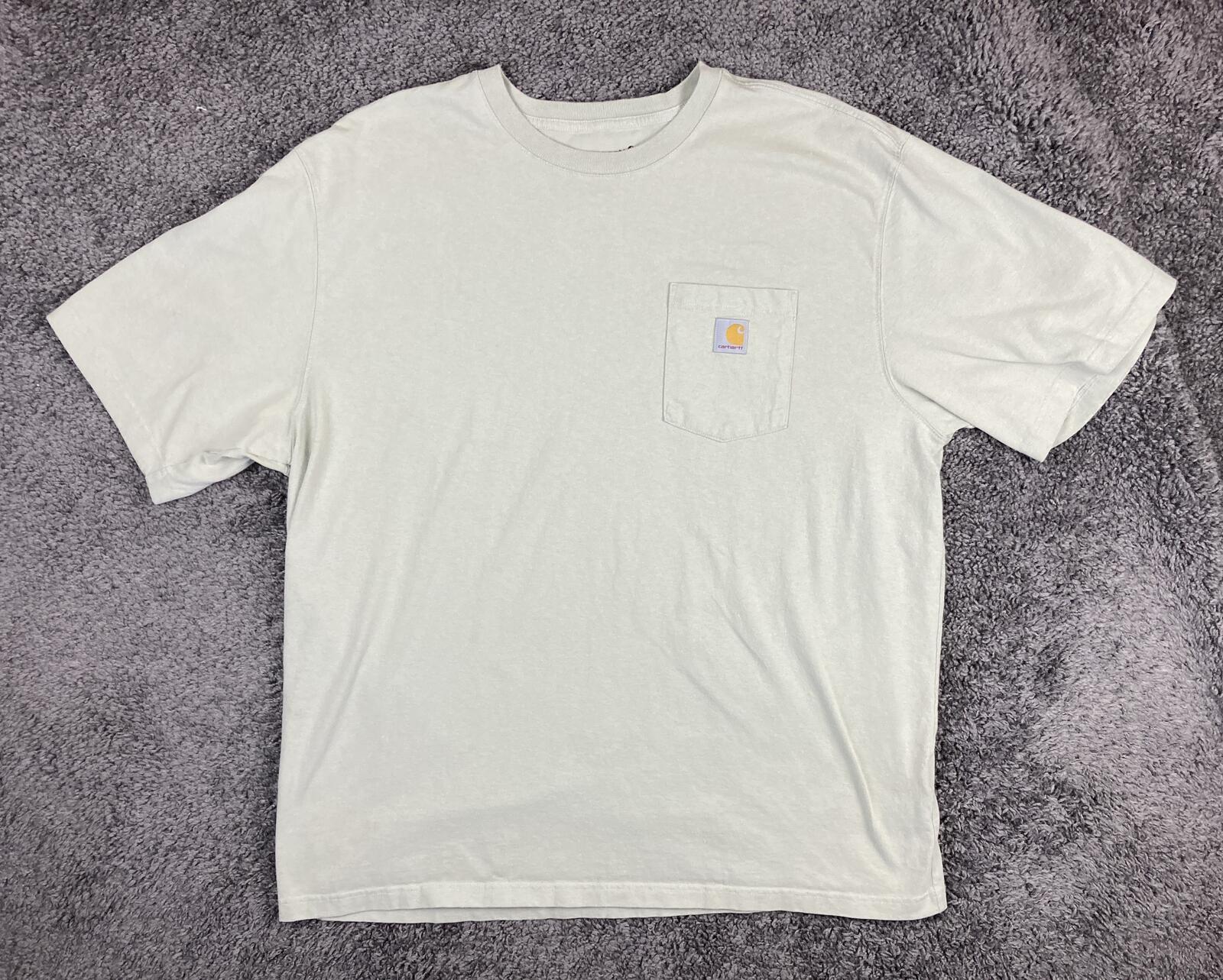 Carhartt Men's K87 Heavyweight Loose Fit Pocket T-Shirt Light Green Size 2XL