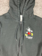 Disneyland Resort Hoodie Full Zip Black Embroidered Women's Micky Mouse Sz S