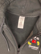 Disneyland Resort Hoodie Full Zip Black Embroidered Women's Micky Mouse Sz S