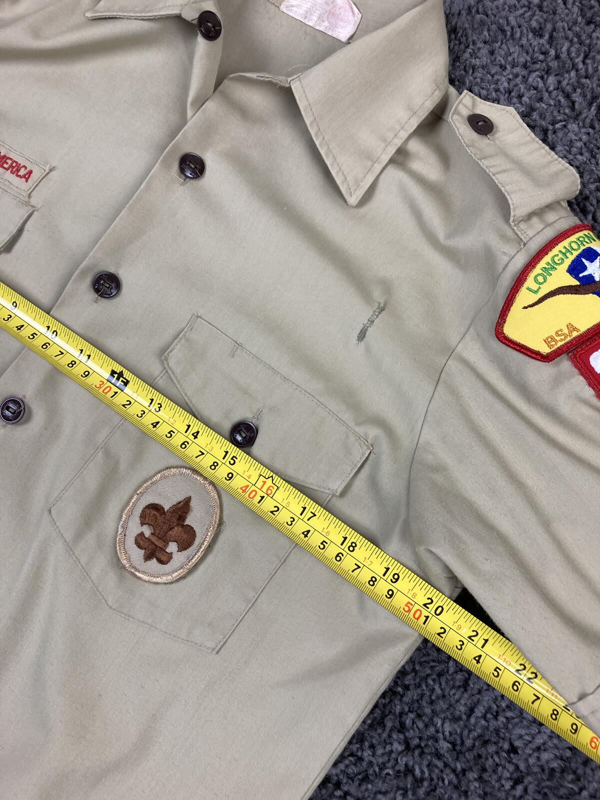 Official Boy Scouts of America BSA Tan Uniform Shirt Size Small Cat 599 USA