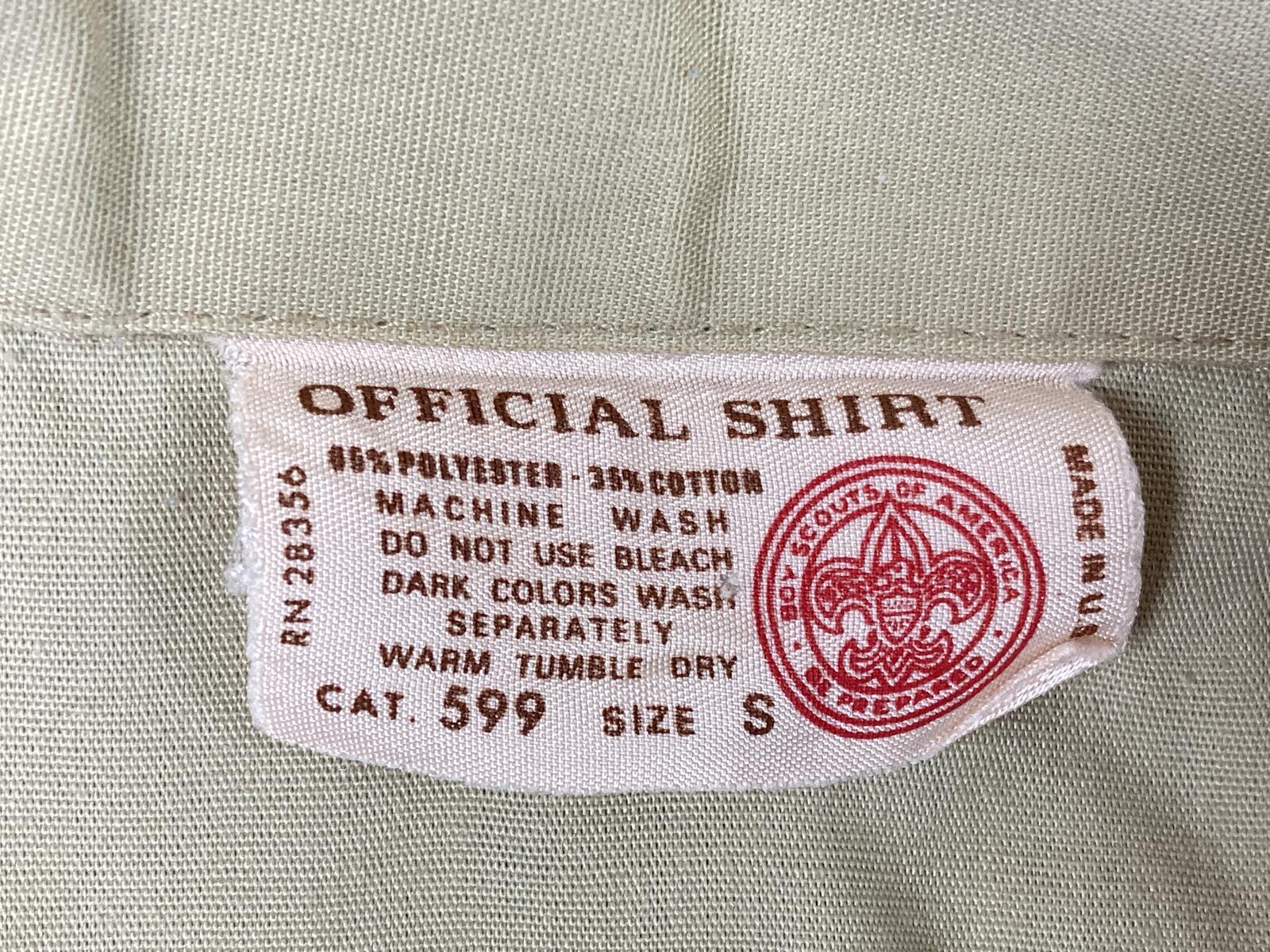 Official Boy Scouts of America BSA Tan Uniform Shirt Size Small Cat 599 USA