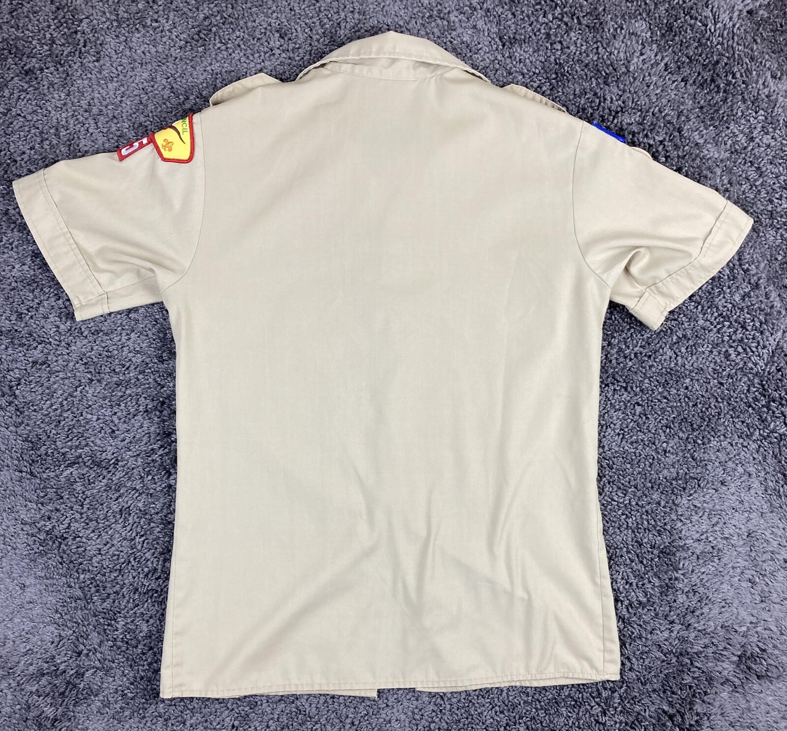 Official Boy Scouts of America BSA Tan Uniform Shirt Size Small Cat 599 USA