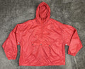 Vintage IZOD Windbreaker Hooded Pullover Crest Logo Men's Red Packable Jacket XL