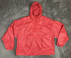 Vintage IZOD Windbreaker Hooded Pullover Crest Logo Men's Red Packable Jacket XL
