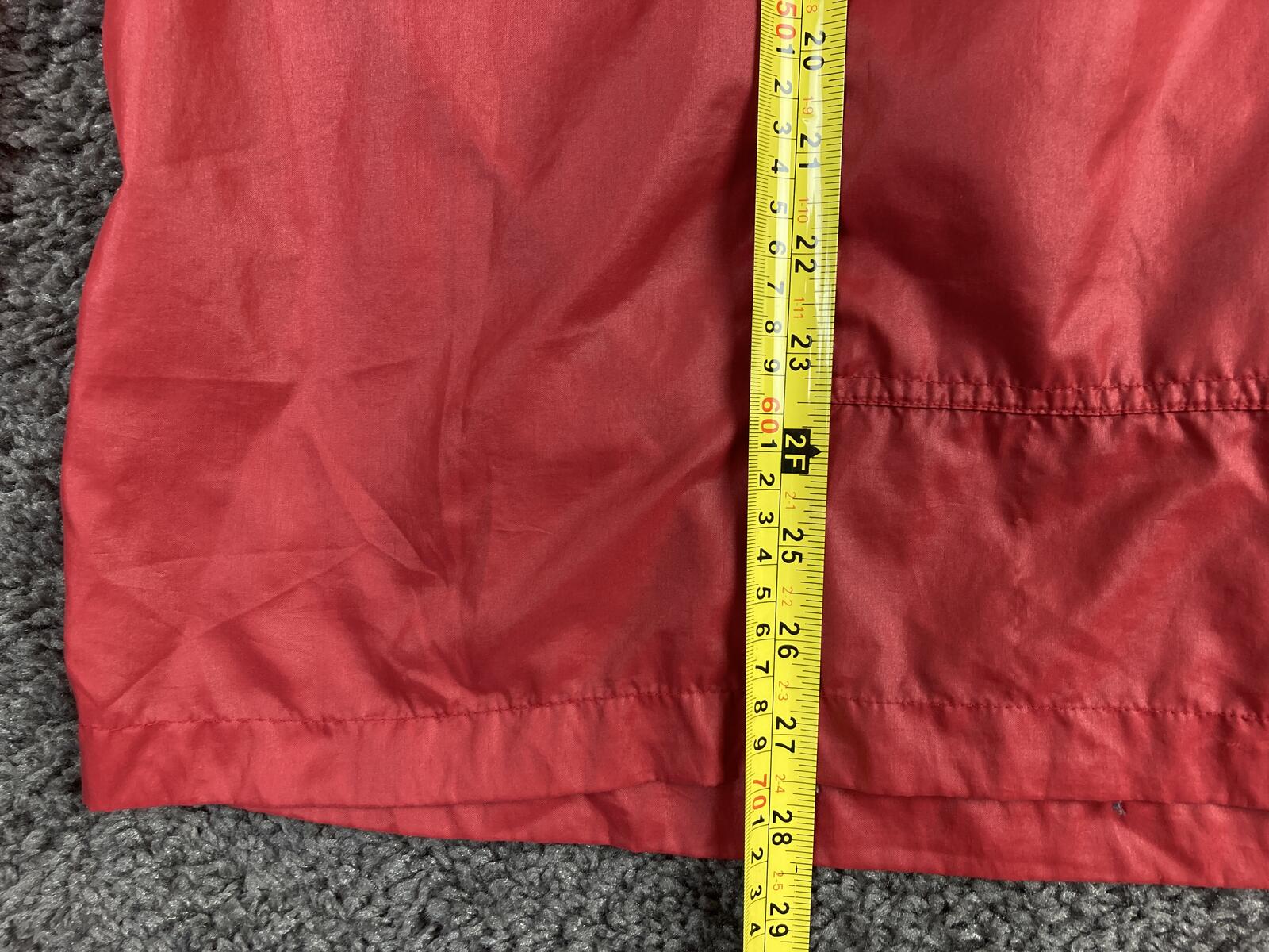 Vintage IZOD Windbreaker Hooded Pullover Crest Logo Men's Red Packable Jacket XL